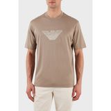 Emporio Armani Logo Işlemeli Regular Fit Pamuklu Bisiklet Yaka T Shirt Erkek T Shirt EM001033 AF10017 M6116 - Bej - XL