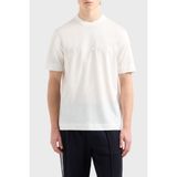 Emporio Armani Logo Nakışlı Pamuklu Regular Fit Bisiklet Yaka T Shirt Erkek T Shirt EM001070 AF13747 U0003 - Beyaz