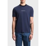 Emporio Armani Logolu % 100 Pamuk Regular Fit Bisiklet Yaka Sırt Baskılı T Shirt Erkek T Shirt EM005257 AF13715 UB130 - Lacivert