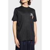 Emporio Armani Logolu % 100 Pamuk Regular Fit Bisiklet Yaka T Shirt Erkek T Shirt EM002959 AF18312 UC001 - Siyah