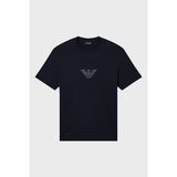 Emporio Armani Logolu % 100 Pamuk Regular Fit Bisiklet Yaka T Shirt Erkek T Shirt EM004583 AF13669 MB561 - Lacivert - XL