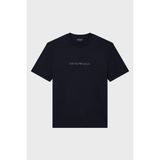 Emporio Armani Logolu % 100 Pamuk Regular Fit Bisiklet Yaka T Shirt Erkek T Shirt EM004583 AF13669 MB563 - Lacivert - XL