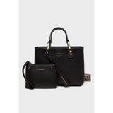 Emporio Armani Logolu Çıkarılabilir Askılı Çanta Bayan Çanta EW000361 AF12103 MC032 - Siyah - Gümüş