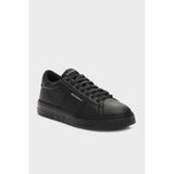 Emporio Armani Logolu Hakiki Deri Sneaker Ayakkabı Erkek Ayakkabı EM003701 AF18017 MC005 - Siyah