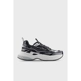 Emporio Armani Logolu Metalik Detaylı Kalın Taban Sneaker Ayakkabı Bayan Ayakkabı EW003056 AF19766 MC372 - Siyah - Gümüş