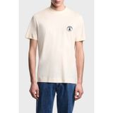 Emporio Armani Logolu Pamuk Karışımlı Regular Fit Bisiklet Yaka T Shirt Erkek T Shirt EM005238 AF10017 U1055 - Ekru - 2XL