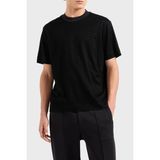 Emporio Armani Logolu Pamuklu Fitted Fit Sıfır Yaka T Shirt Erkek T Shirt 6D1TD5 1josz 0999 - Siyah