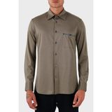 Emporio Armani Logolu Pamuklu Regular Fit Klasik Yaka Gömlek Erkek Gömlek EM003055 AF10761 U6189 - Bej