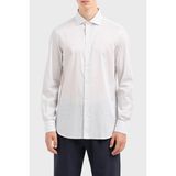 Emporio Armani Logolu Pamuklu Slim Fit Gömlek Erkek Gömlek 6D1C86 1npbz F121 - Beyaz