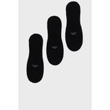 Emporio Armani Logolu Streç Pamuklu 3 Pack Babet Çorap Erkek Çorap EM000548 AF14446 MC061 - Siyah - S - M