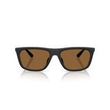 Emporio Armani mens Ea4272u Evrensel Fit Dikdörtgen Güneş Gözlüğü, Mat Siyah/Kahverengi, 57 mm