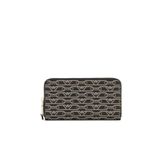 Emporio Armani Monogram Baskılı Fermuarlı Cüzdan Siyah Siyah Siyah/Ekra FC033