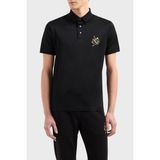 Emporio Armani Pamuk Karışımlı Logolu Düğmeli Polo Yaka T Shirt Erkek Polo Yaka T Shirt EM001704 AF10017 MC183 - Siyah - 3XL