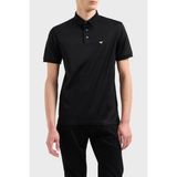 Emporio Armani Pamuk Karışımlı Logolu Düğmeli Polo Yaka T Shirt Erkek Polo Yaka T Shirt EM001704 AF10017 MC184 - Siyah - 2XL