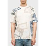 Emporio Armani Pamuk Karışımlı Regular Fit Baskılı Bisiklet Yaka T Shirt Erkek T Shirt EM005274 AF24857 M0359 - Krem - XL