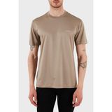 Emporio Armani Pamuk Karışımlı Regular Fit Bisiklet Yaka Logolu T Shirt Erkek T Shirt 8N1TD8 1juvz U6167 - Bej