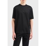 Emporio Armani Pamuk Karışımlı Regular Fit Bisiklet Yaka Logolu T Shirt Erkek T Shirt EM001493 AF10017 UC001 - Siyah