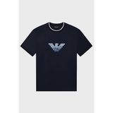 Emporio Armani Pamuk Karışımlı Slim Fit Bisiklet Yaka T Shirt Erkek T Shirt EM005271 AF10017 UB118 - Lacivert - XL