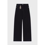 Emporio Armani Pamuk Karışımlı Wide Leg Yüksek Bel Bol Paça Jeans Bayan KOT PANTOLON EW000737 AF21094 MC002