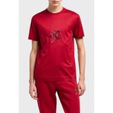 Emporio Armani Pamuklu Karışımlı Regular Fit Bisiklet Yaka T Shirt Erkek T Shirt EM001702 AF10017 U5078 - Kırmızı - 2XL