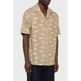 Emporio Armani Pamuklu Logo Desenli Relaxed Fit Kısa Kollu Gömlek Erkek GÖMLEK EM001084 AF22078 F1187