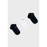 Emporio Armani Pamuklu Logolu 3 Pack Çorap Erkek Çorap EM000550 AF20653 MB434 - S - M - Lacivert - Beyaz