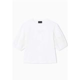 Emporio Armani Pamuklu Regular Fit Bisiklet Yaka Kol Detaylı T Shirt Bayan T SHİRT EW004390 AF13318 U0006