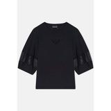 Emporio Armani Pamuklu Regular Fit Bisiklet Yaka Kol Detaylı T Shirt Bayan T SHİRT EW004390 AF13318 UC001