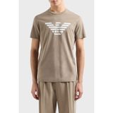 Emporio Armani Pamuklu Regular Fit Bisiklet Yaka Logolu T Shirt Erkek T Shirt 8N1TN5 1jpzz M6117 - Bej