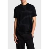 Emporio Armani Pamuklu Regular Fit Bisiklet Yaka Tamamı Logolu T Shirt Erkek T Shirt EM002957 AF10017 FC242 - Siyah