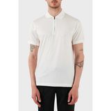 Emporio Armani Pamuklu Regular Fit Yarım Fermuarlı Polo Yaka T Shirt Erkek Polo Yaka T Shirt EM001082 AF10017 U0003 - Beyaz