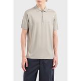 Emporio Armani Pamuklu Regular Fit Yarım Fermuarlı Polo Yaka T Shirt Erkek Polo Yaka T Shirt EM001082 AF10017 U8033 - Taş