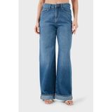 Emporio Armani Pamuklu Relaxed Fit Yüksek Bel Jeans Bayan KOT PANTOLON EW000737 AF22225 MB003