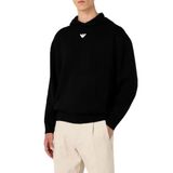 Emporio Armani Relaxed Fit Kapüşonlu Kanguru Cepli Yün Karışımlı Triko Sweat Erkek SWEAT 6R1MX7 1MNBZ F008