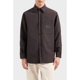 Emporio Armani Relaxed Fit Yama Cepli ve Logo Yamalı Gömlek Ceket Erkek Gömlek Ceket EM001629 AF13770 U8168 - Siyah - XL