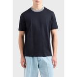 Emporio Armani Şerit Detaylı Pamuk Regular Fit Sıfıt Yaka T Shirt Erkek T Shirt EM000853 AF12926 UB118 - Lacivert
