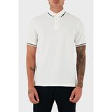 Emporio Armani Şerit Detaylı Pamuklu Regular Fit Düğmeli Polo Yaka T Shirt Erkek Polo Yaka T Shirt EM003003 AF10497 U0003 - Beyaz - XL