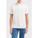 Emporio Armani Şeritli Pamuk Düğmeli Polo Yaka T Shirt Erkek Polo Yaka T Shirt EM000858 AF12955 U0003 - Beyaz