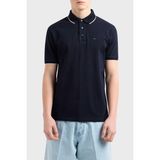 Emporio Armani Şeritli Pamuk Düğmeli Polo Yaka T Shirt Erkek Polo Yaka T Shirt EM000858 AF12955 UB118 - Lacivert