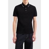 Emporio Armani Şeritli Pamuk Düğmeli Polo Yaka T Shirt Erkek Polo Yaka T Shirt EM000858 AF12955 UC001 - Siyah