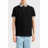 Emporio Armani Streç Pamuklu Regular Fit Düğmeli Polo Yaka T Shirt Erkek Polo Yaka T Shirt EM000852 AF12955 FC187 - Siyah