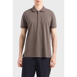 Emporio Armani Streç Pamuklu Regular Fit Düğmeli Polo Yaka T Shirt Erkek Polo Yaka T Shirt EM001146 AF13742 U6200 - Kahve - XL