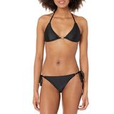 Emporio Armani Swimwear Kadın Üçgen Kuplar ve Üçgen Rem.Cups & Brief W/Bows Shiny Lycra Bikini Seti, Siyah, XS
