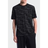Emporio Armani Tamamı Logolu Bisiklet Yaka T Shirt Erkek T Shirt EM006812 AF10017 FB563 - XL - Lacivert