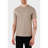 Emporio Armani Tamamı Logolu Pamuk Slim Fit Bisiklet Yaka T Shirt Erkek T Shirt 8N1TL7 1jhwz U6167 - Bej - XL