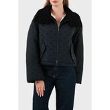 Emporio Armani Tamamı Logolu Yün Karışımlı Klasik Yaka Fermuarlı Mont Bayan Mont EW001392 AF14362 UC001 - 40 - Siyah