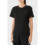 Emporio Armani Taş İşlemeli Pamuklu Jarse Slim Fit Bisiklet Yaka T Shirt Bayan T SHİRT EW003970 AF10003 UC001