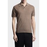 Emporio Armani Yün Karışımlı Regular Fit Polo Yaka Kısa Kollu Kazak Erkek Kazak EM004307 AF24573 U6285 - Vizon - XL