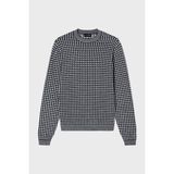 Emporio Armani Yünlü Jakarlı Logo Baskılı Regular Fit Bisiklet Yaka Kazak Erkek Kazak EM001989 AF14199 FC043 - Siyah - Beyaz - XL
