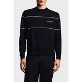 Emporio Armani Yünlü Şerit Detaylı Regular Fit Bisiklet Yaka Kazak Erkek Kazak EM002796 AF14199 MB173 - Lacivert - 2XL